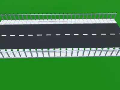 Low Poly 3D Road  Low-poly 3D model