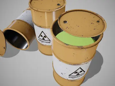 Barrels radiation new Low-poly 3D model