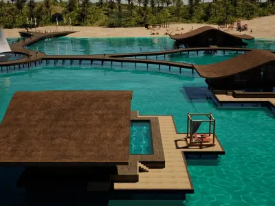 Beach resort designed  3D model