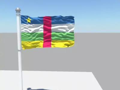 Central African Republic Flag 3D model