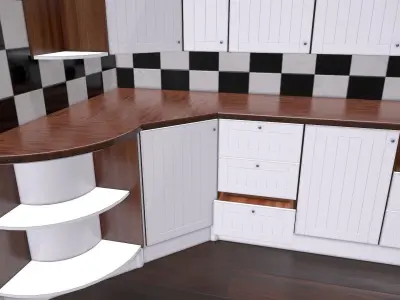 Modular Kitchen Cabinet Kit Low-poly 3D model