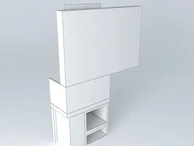 Small bathroom with niches and sliding door Free 3D model