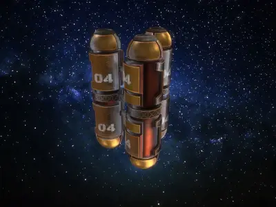 SCI-FI Tube Fuel Prop Space Low-poly 3D model