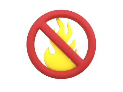 No Fire Icon V1 004 Low-poly 3D model