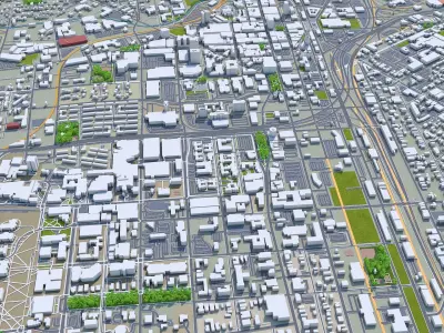 Syracuse Downtown New York USA Low-poly 3D model