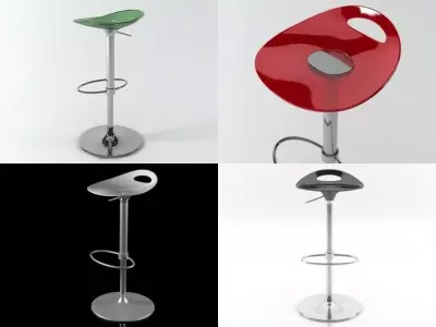 Samba four different bar stools 3D model