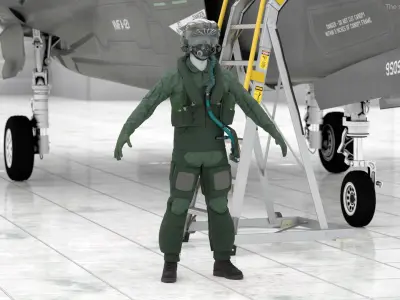  Advanced Jet Fighter Pilot Suit and Helmet 