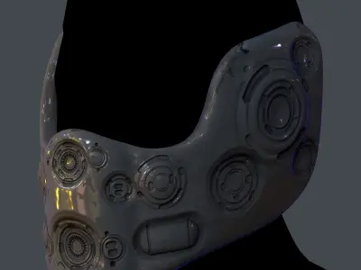 Gas mask helmet scifi Low-poly character art game space Low-poly 3D model 3