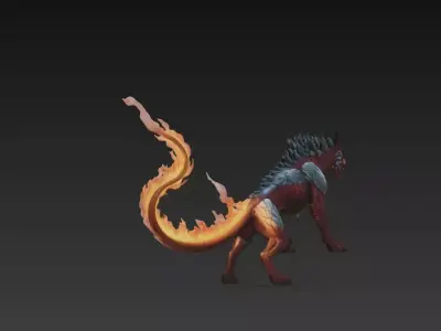 figura mitologica animal perro medieval  3D print model