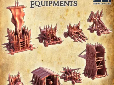 Orc Siege Equipments Tabletop Terrain 28 mm 3D print model