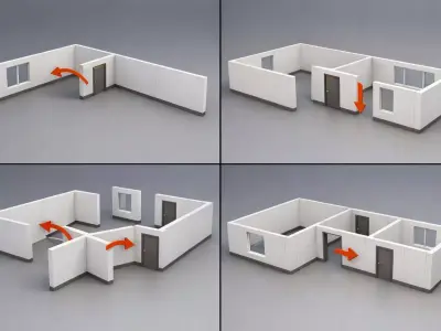MODULAR HAUSE SYSTEM Low-poly 3D model