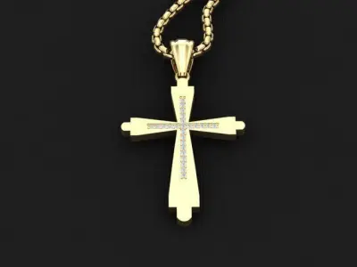 High Cross Pendant Light Gold 18K 3CP005 3D print model