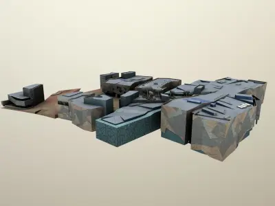 Melbourne Fed Square lowpoly  Low-poly 3D model