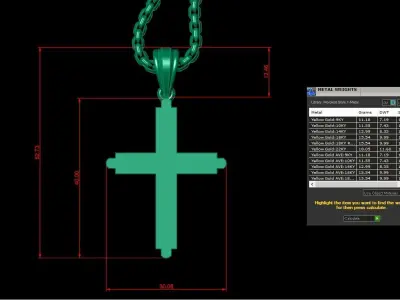 Cross Light Gold 3CP065 3DM STL 3D model