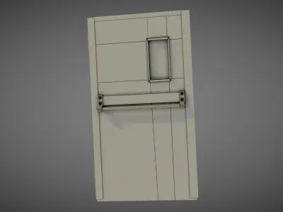 Industrial Metal Door Low-poly 3D model