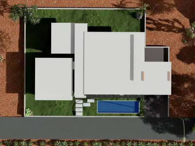 Modern Tiny House Exterior 3D SketchUp Model Lumion Render 3D model