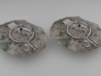 Destroyed boaring Photo-scan Re-Typologies Low poly Model 3D model