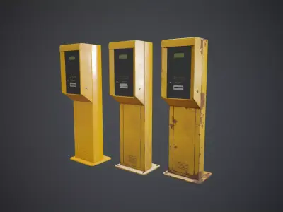 Parking Ticket Dispenser 1 Game Ready Low-poly 3D model