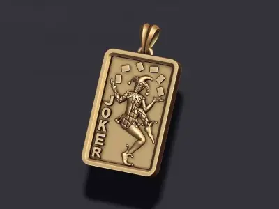Joker playing card pendant light 3D print model
