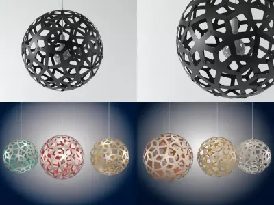 Coral four pendant lights 3D model