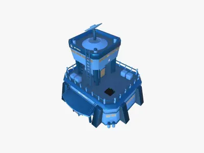 SciFi Facility B03 Blue - Sci Fi Exterior Design Low-poly 3D model