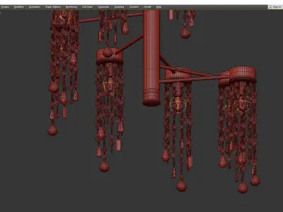 CREATIVE BRASS DIAMOND CHANDELIER Low-poly 3D model purchase