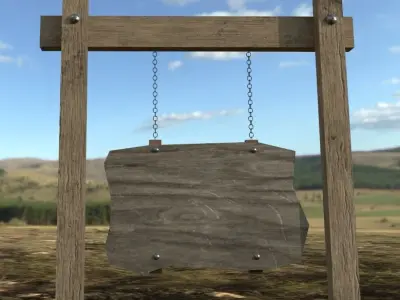 Old Road Sign - Low Poly Low-poly 3D model