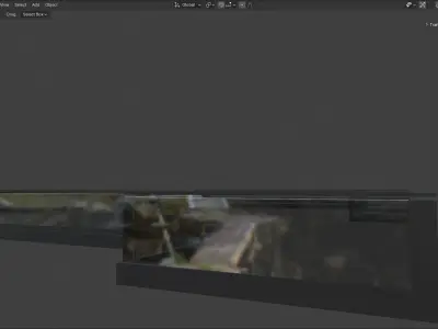 Black Glass railing Low-poly 3D model