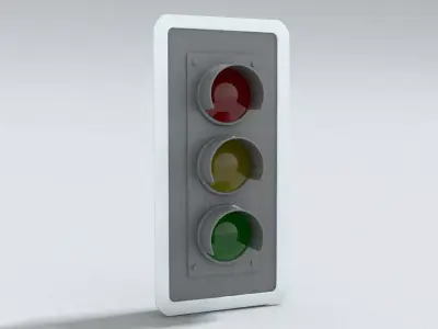 laos Traffic Light Low-poly 3D model