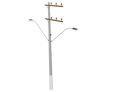 Concrete Lamp Post - Light Pole - Light Post - Street Light 31 3D model