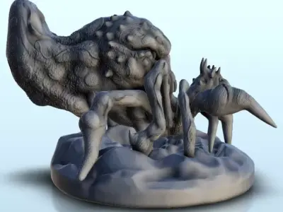 Spider alien warrior with  skull head 4 - Future Sci-Fi SF Post  3D print model purchase