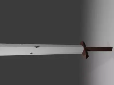 Abandoned Low-poly sword - Game ready Low-poly 3D model