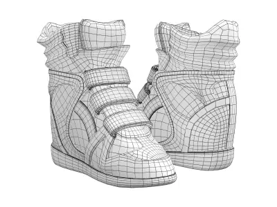 Wedge Sports Boots Low-poly 3D model