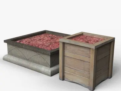 Park objects Low-poly 3D model