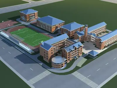 School Building 3D model 97