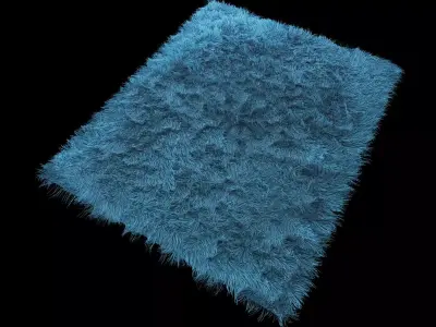 Carpet shaggy rug 3D model
