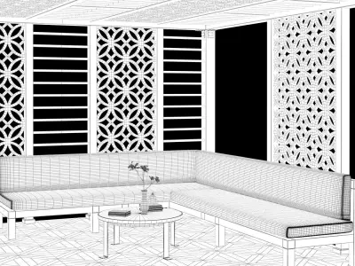 Gazebo outdoor furniture set  3D model