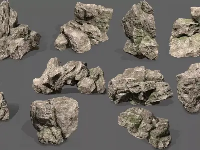 Rock Collection 017 Low-poly 3D model