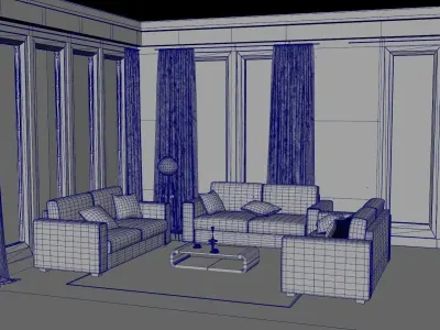 Living room 3D model 3D model