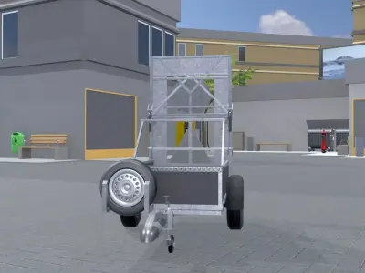 Traffic sign 615 Mobile barrier sign right 2500x1700 Low-poly 3D model