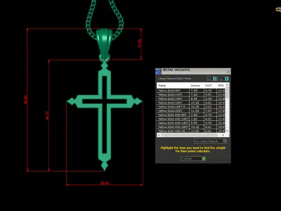 Cross Light Gold 4CP054 3DM STL 3D print model