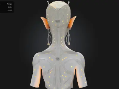 Cyber Elf Duo  2-in-1 Futuristic Female Android Characters 3D model