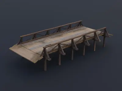 Procedural bridge  Free low-poly 3D model