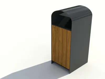 Park litter bin 02 3D model