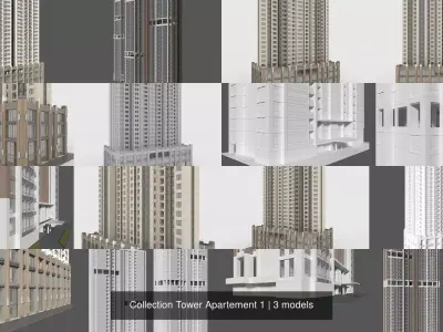 Collection Tower Apartement 1 3D Model Pack