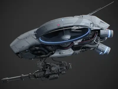Sci-Fi Vehicle Series-Drone 02-PBR 3D model
