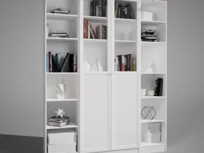Shelf and books decor Collection 3D model