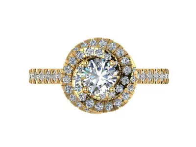 Ring045 diamond engagement ring gold 3D print model