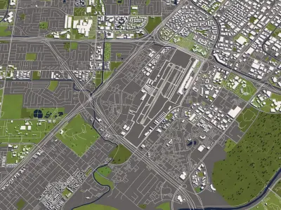 Anaheim 50x50km City Map Model 3D model