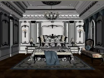 French Palace-Style Bedroom 3D model
